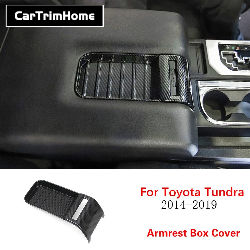 For Toyota Tundra accessories Interior Trim ABS Carbon Fiber Side Gear Position Panel Cover Trim: Armrest Box Frame