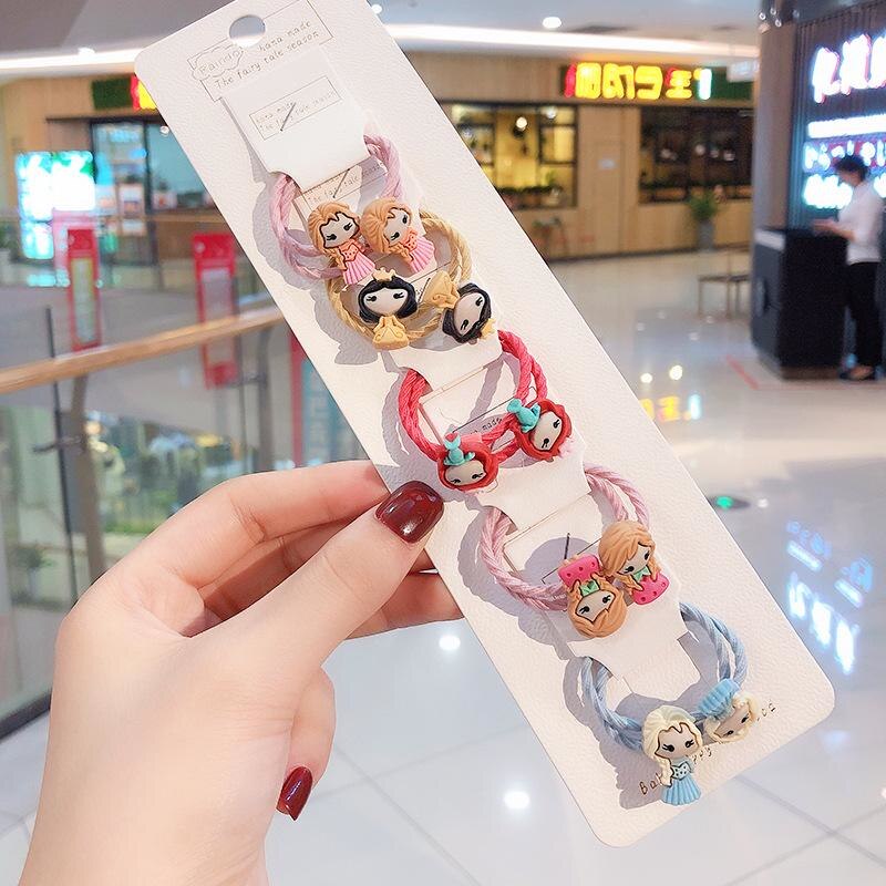 10 pièces/sac mignon dessin animé Fruit fleur élastique cheveux élastiques pour enfants enfants filles Scrunchie cravate cheveux anneau corde accessoires
