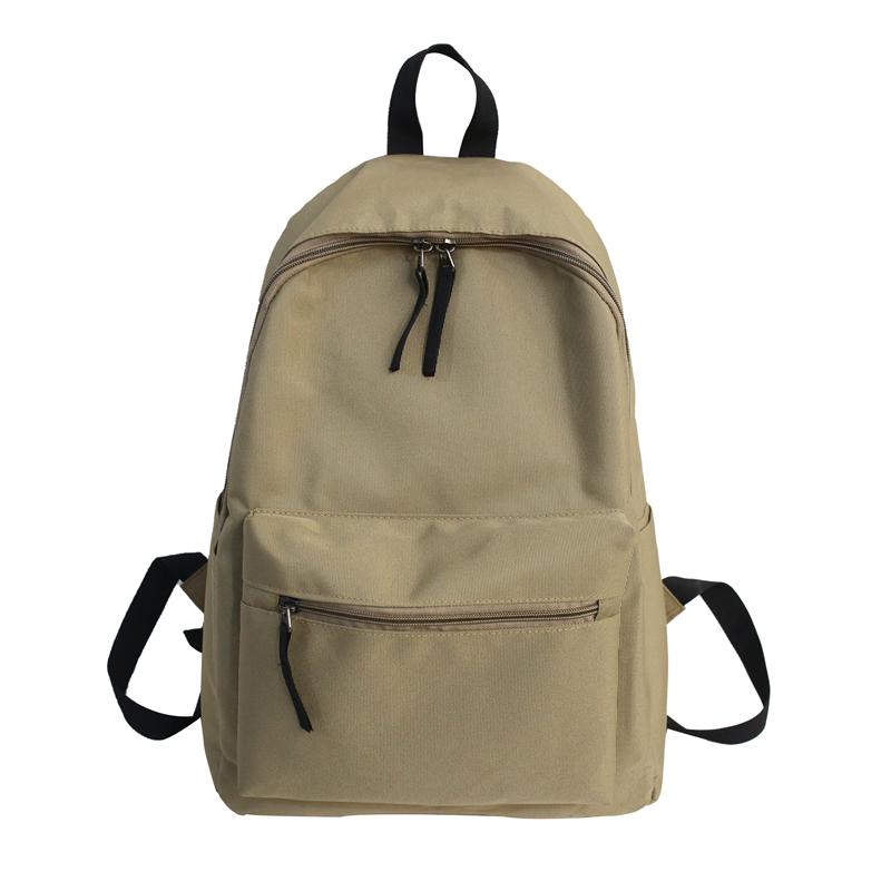 Unisex Casual Nylon Rugzak Vrouwen Reizen Rugzak Laptop Back Pack Tiener Schooltas Voor Meisjes Jongens School Rugzak: Khaki