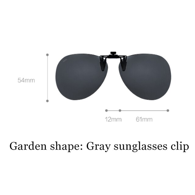 Xiaomi-gafas de sol polarizadas para miopía, lentes de visión nocturna, clip TAC, alta definición, 180 °, 8g: Round gray