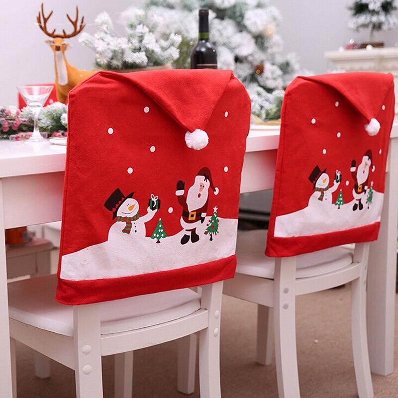 Kerst Decoratie Stoelhoezen Eetkamerstoel Seat Kerstman Thuis Party Decor Doek