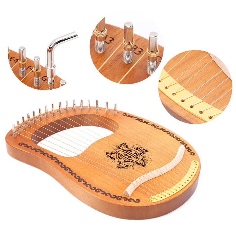 Portable Harp Wood Harp The Oldest Musical Instrument in The West for Beginners Party Sweethearts Home