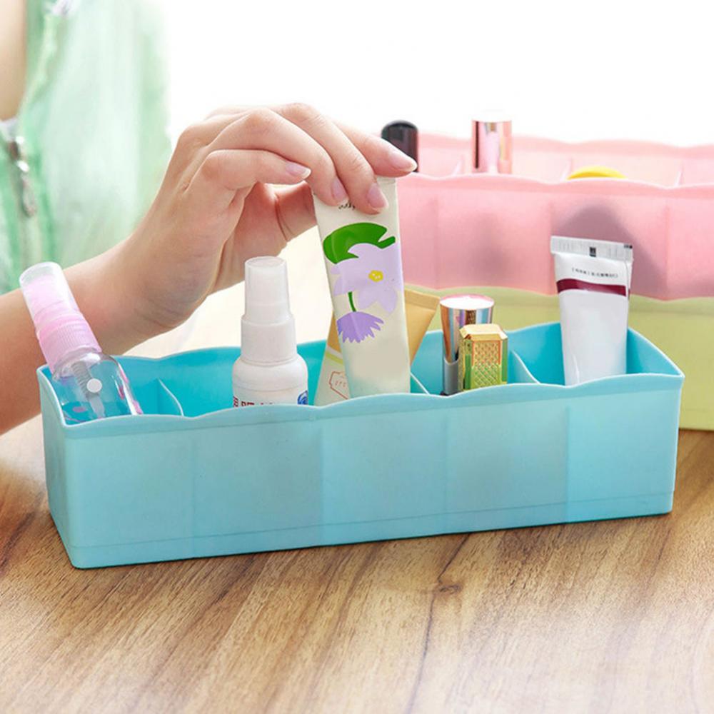 5 Cells Plastic Storage Box Tie Bra Socks Drawer Cosmetic Divider Tidy Organizer