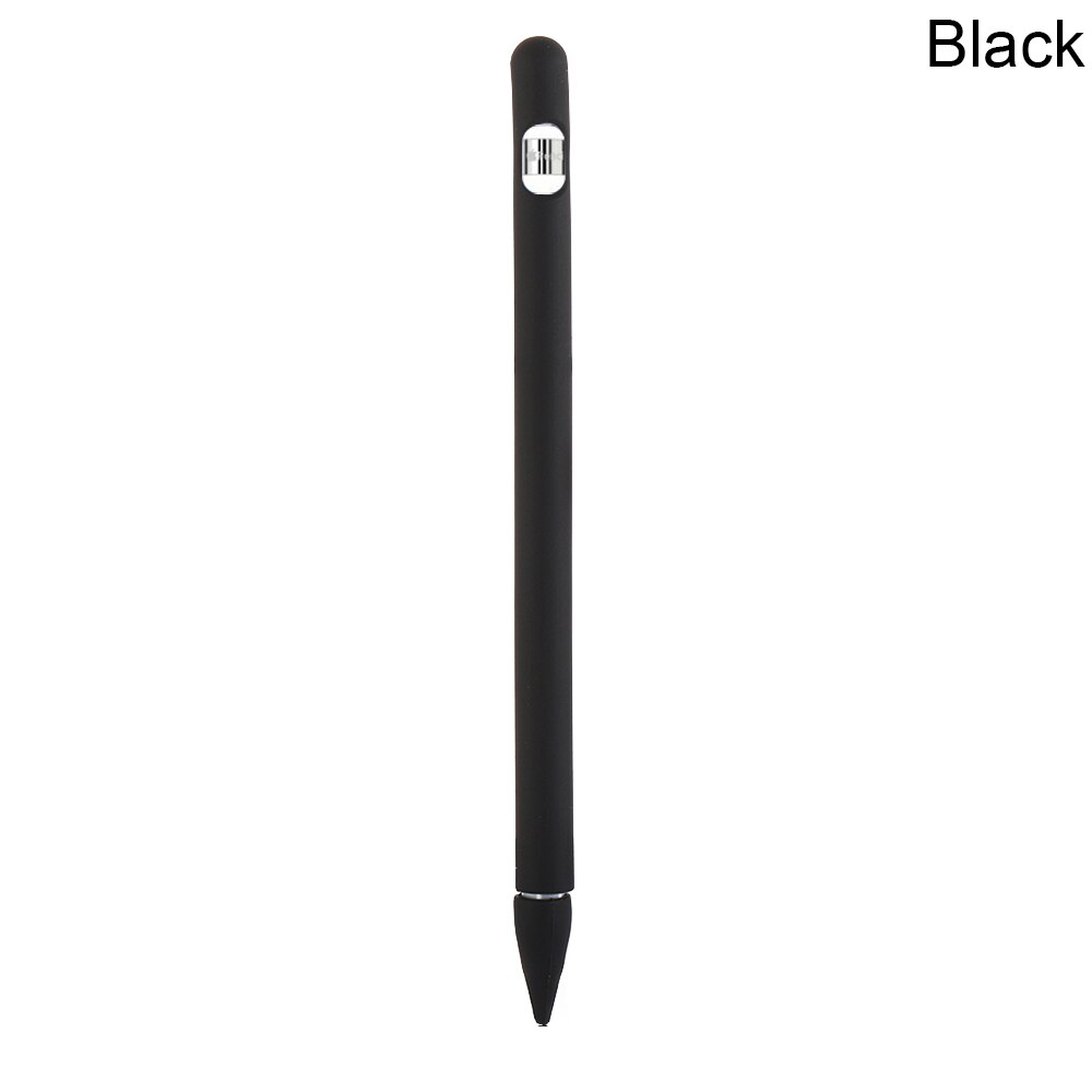 1 Pcs Soft Pen Silicone Case Nib Cover Sleeve Wrap Tip Holder Connector Strap For Apple Pencil iPad Pro Candy Color Non Slip: black