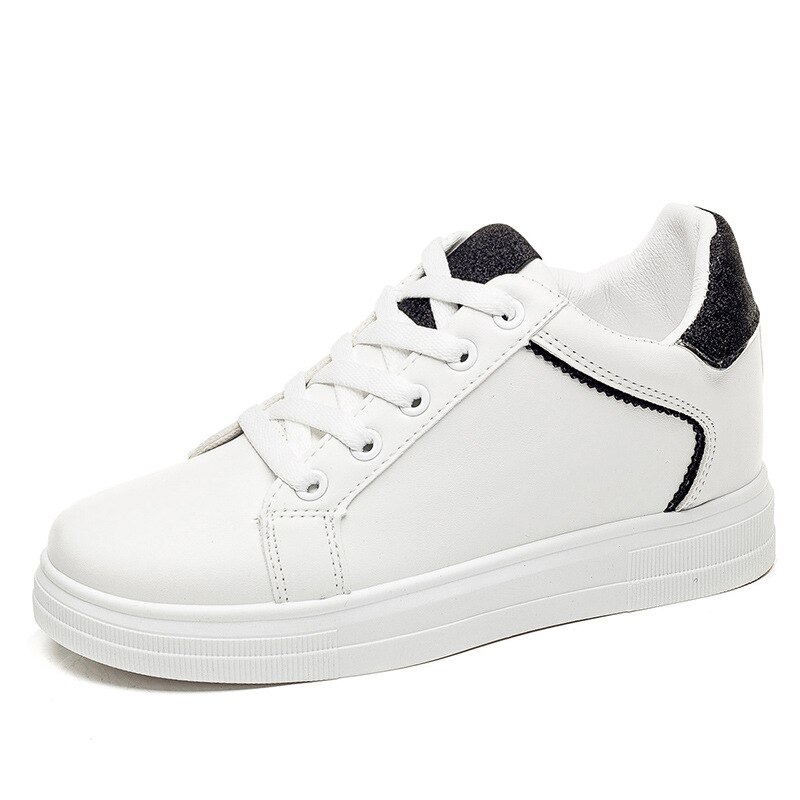 Wintersneakers dames gevulkaniseerde schoenen dames outdoor veterschoenen dikke sneakers dames hardloopschoenen dames: Zwart / 7.5