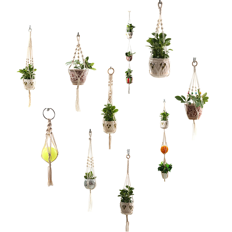 Salg 100%  håndlagde makrame plante henger planteholder blomst / gryte henger for veggdekorasjon gartnerhage