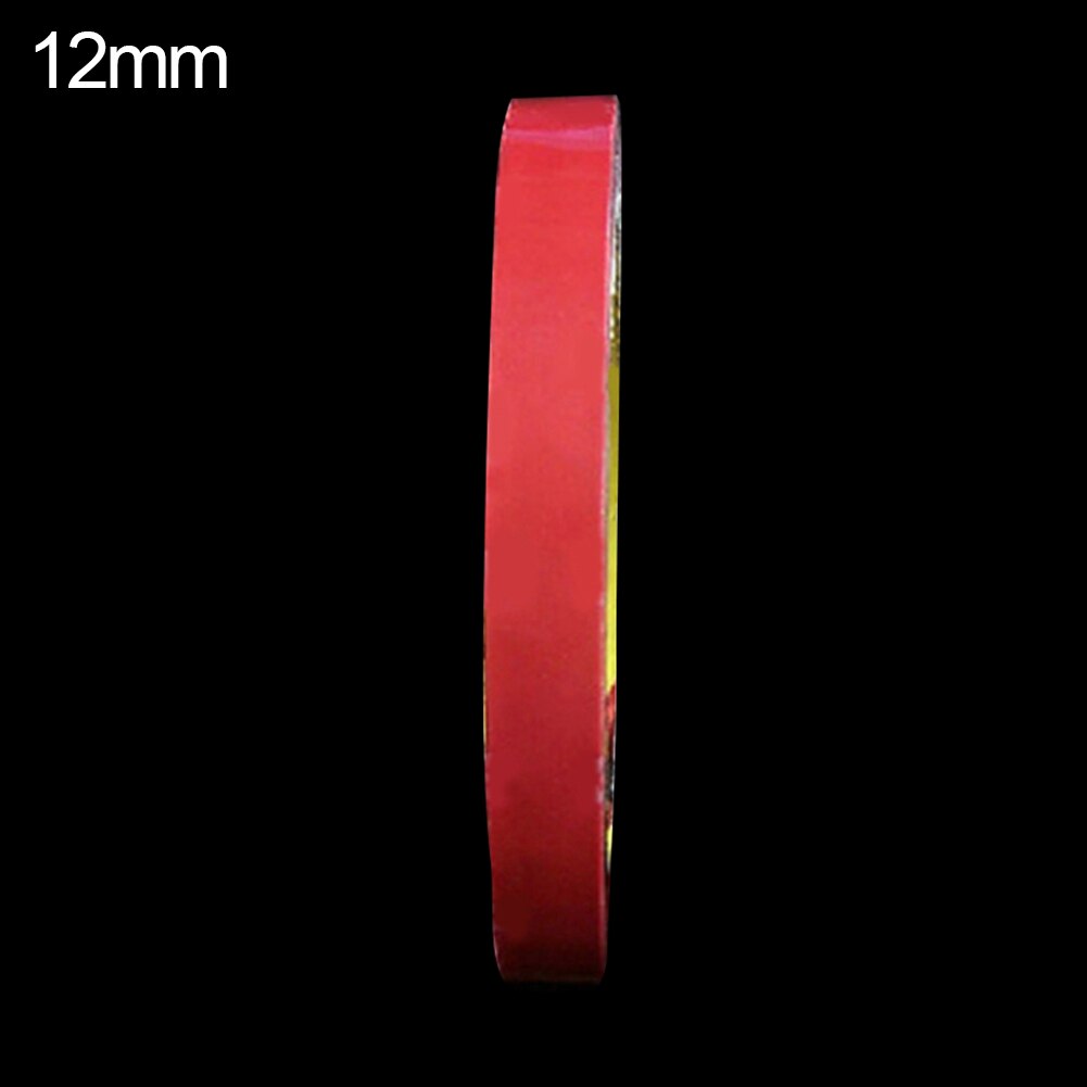 1 Roll Acrylic Car Home Double Sided Attachment Strong Adhesive Tape: Red 12mm