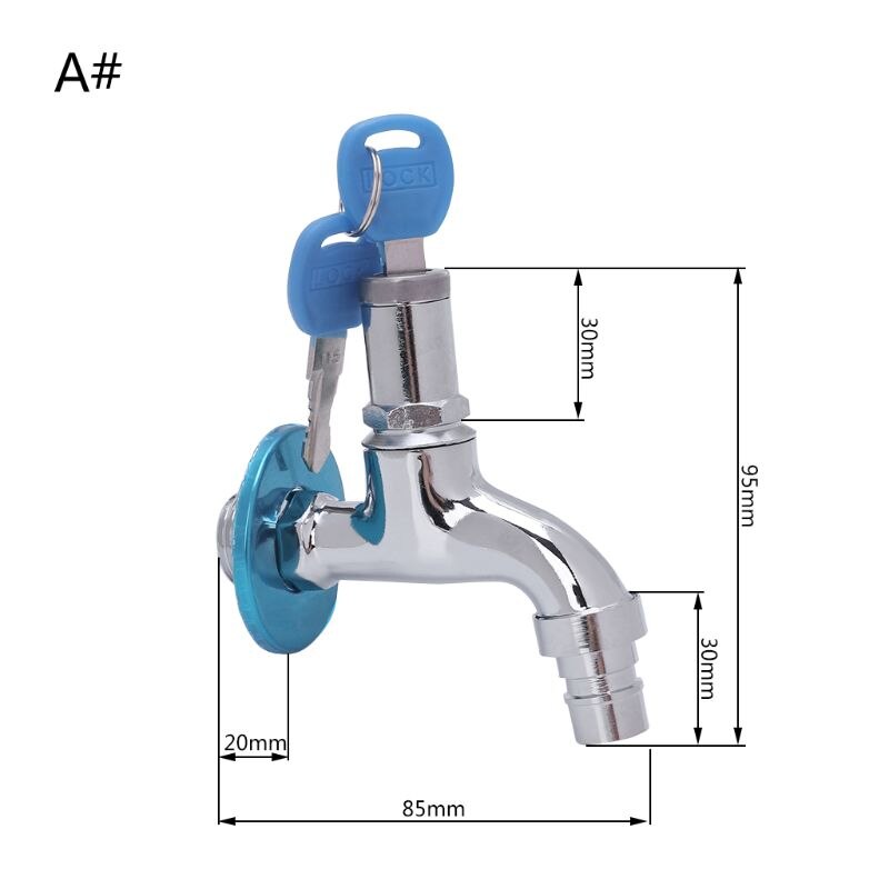 Robinet d'évier antivol avec serrure à poignée unique verrouillable robinet d'eau de lavage domestique extérieur: A