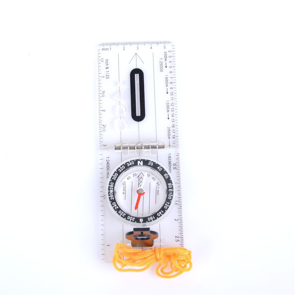 Foldable Drawing Scale Compass Map Ruler Survival Tool Buckle Car Camping Hiking Pointing Guide Portable Handheld Compasses