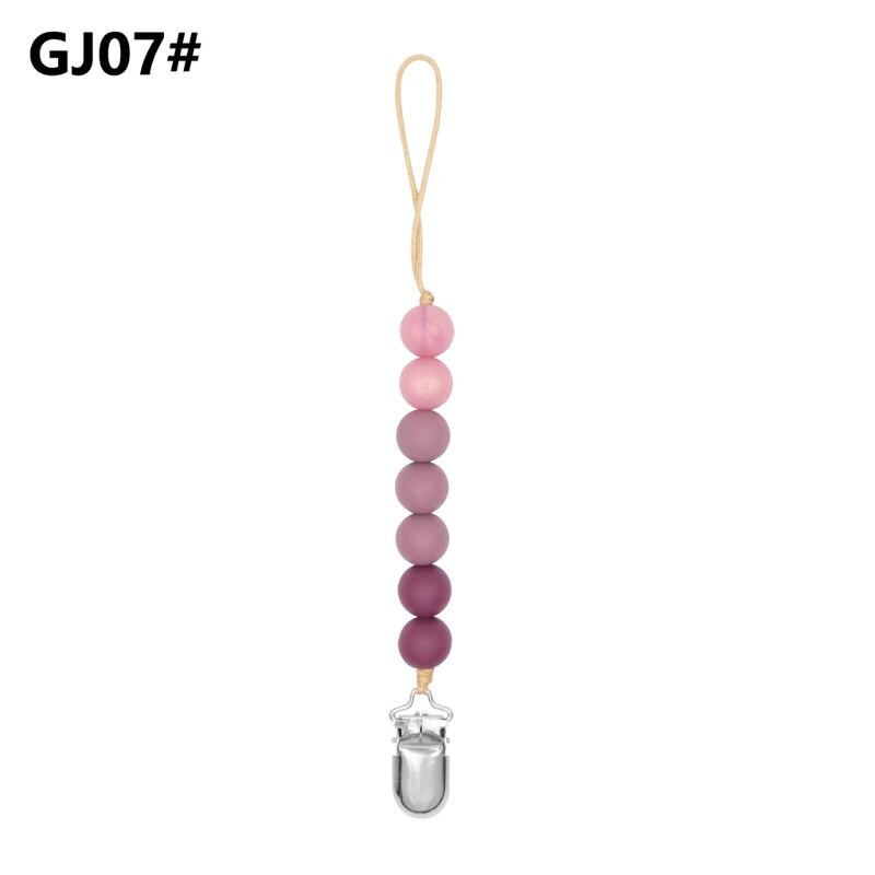 Atrapy klipsów chłopcy niemowlę dziewczyny łańcuszek smoczka silikonowe ząbkowanie ulga zabawki koraliki Soothie uchwyt na smoczek klipy prezent na niemowlę prysznic