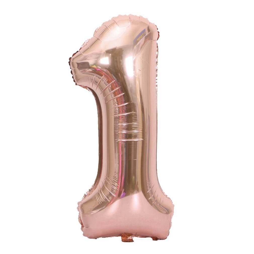 40 Inch Big Size Number Aluminum Foil Balloons Wedding Birthday Party Decor Rose Gold Balloon Supplies Number Inflatable Toys: 1
