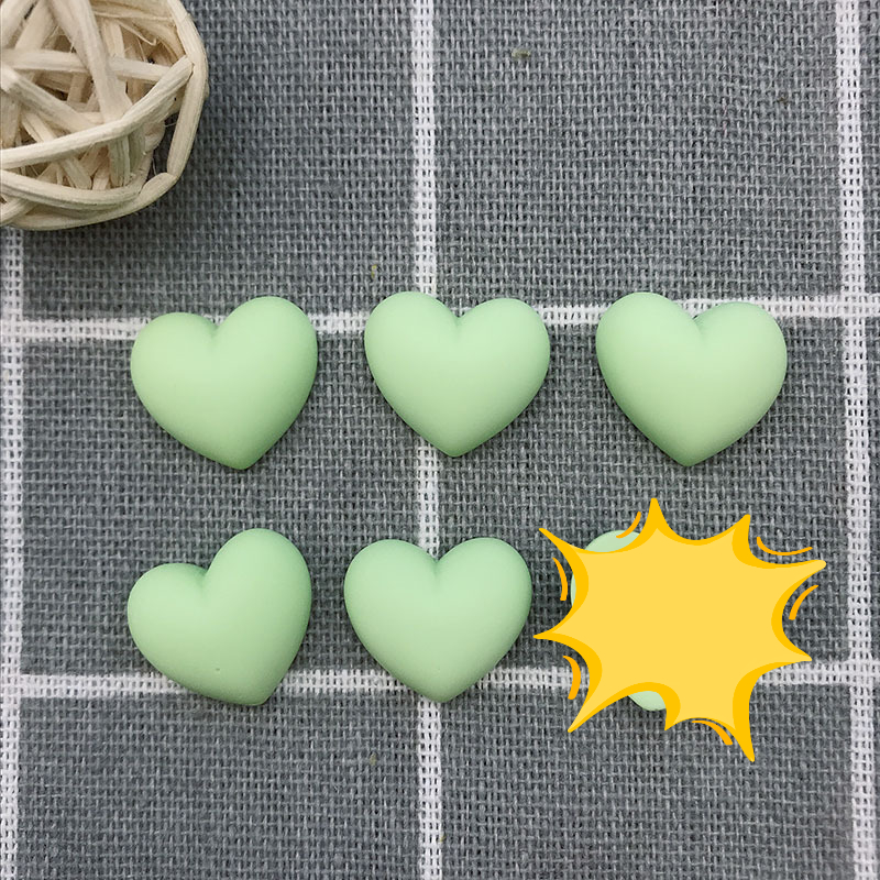 6Pcs Solid-Kleur Liefde-Vormige Hars Koelkast Magneten Leuke Magneet Koelkast Magneten Thuis Ornamenten: Green 5pcs