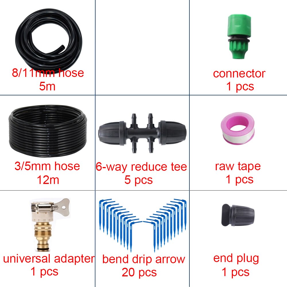 DIY automatic irrigation system for home gardens, agricultural planting, irrigation kits, micro drip irrigation, gardening tools: 5m 6way  drip arrow