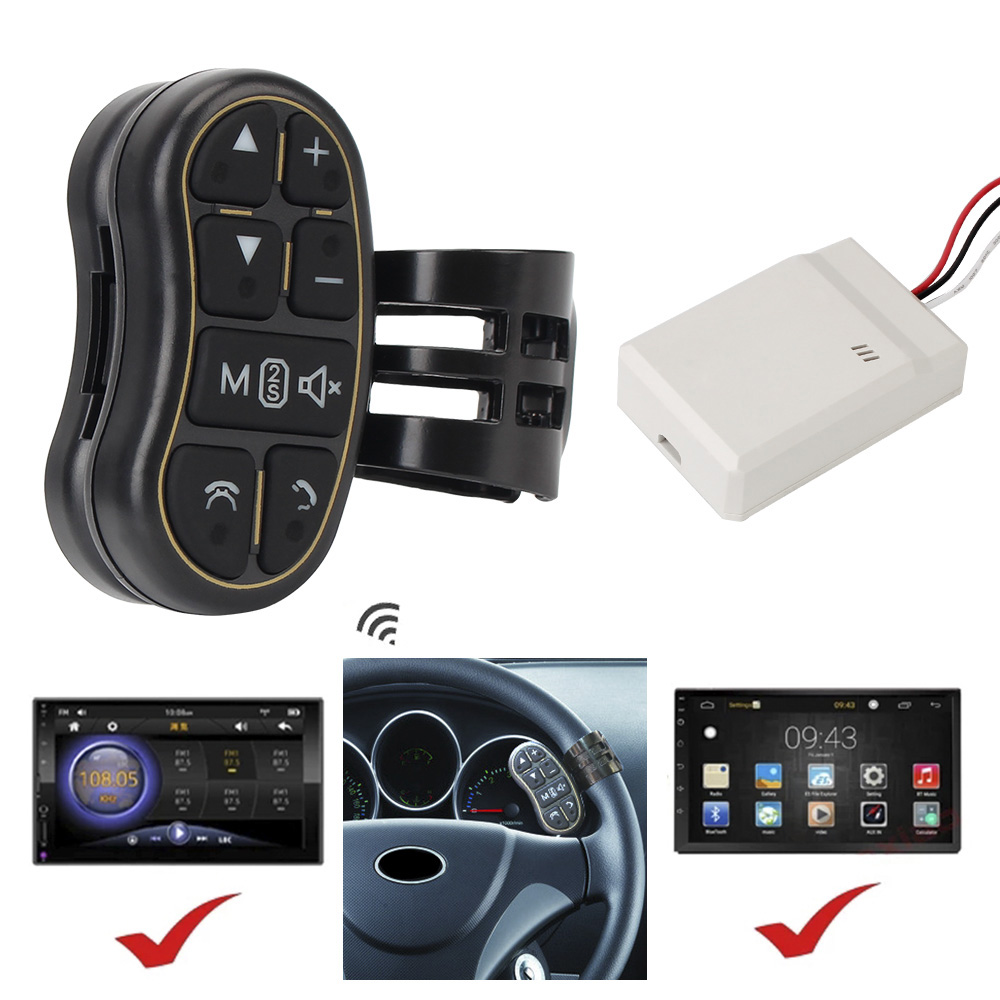 Car Steering Wheel Controller Wireless Remote Control Applicable Car Navigation DVD Universal Steering Control Button