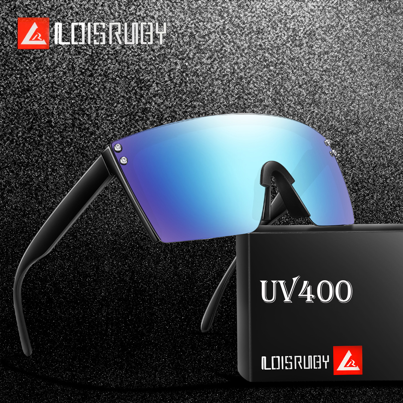 Gafas de sol de montura grande para motocicleta para hombre y mujer, lentes cuadradas a prueba de viento para exteriores, bicicleta de montaña, a la , Punk, UV400