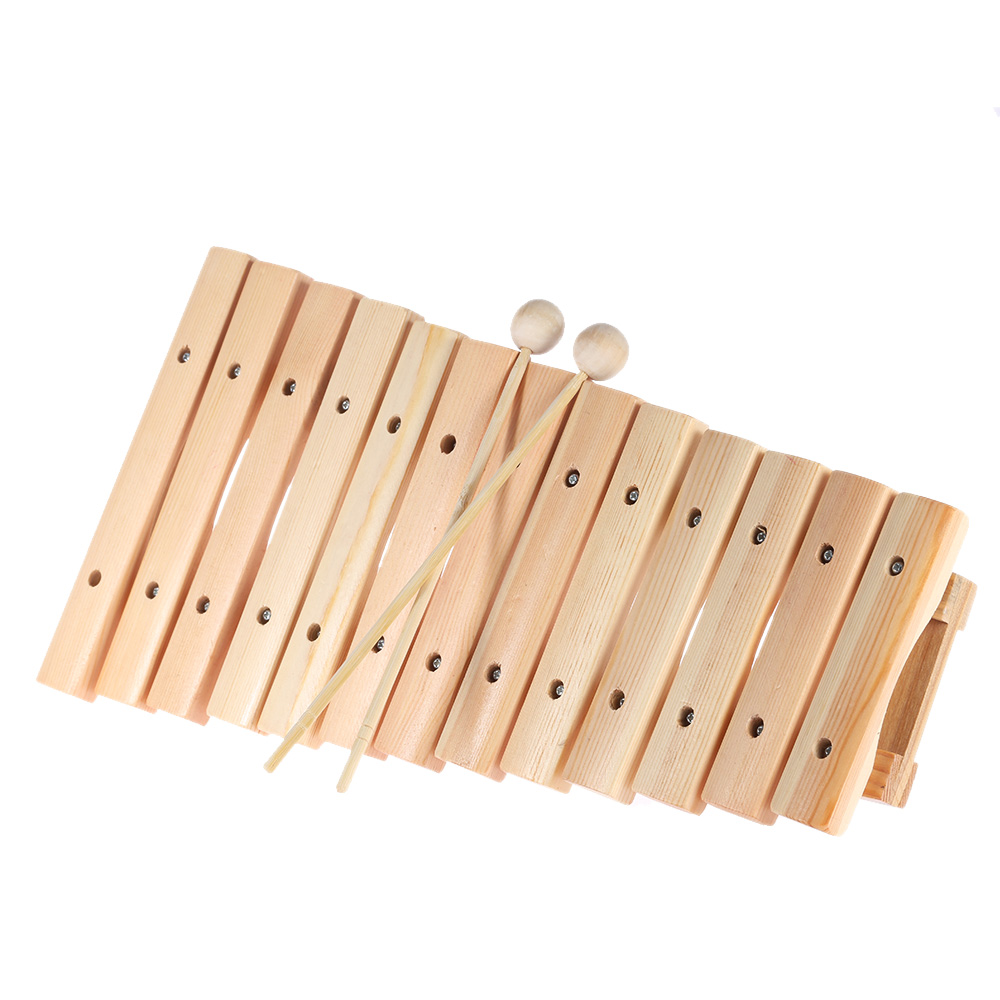 Musikalsk xylofon orffinstrumenter klaver træinstrument til børn børn baby musik pædagogisk legetøj med 2 køller