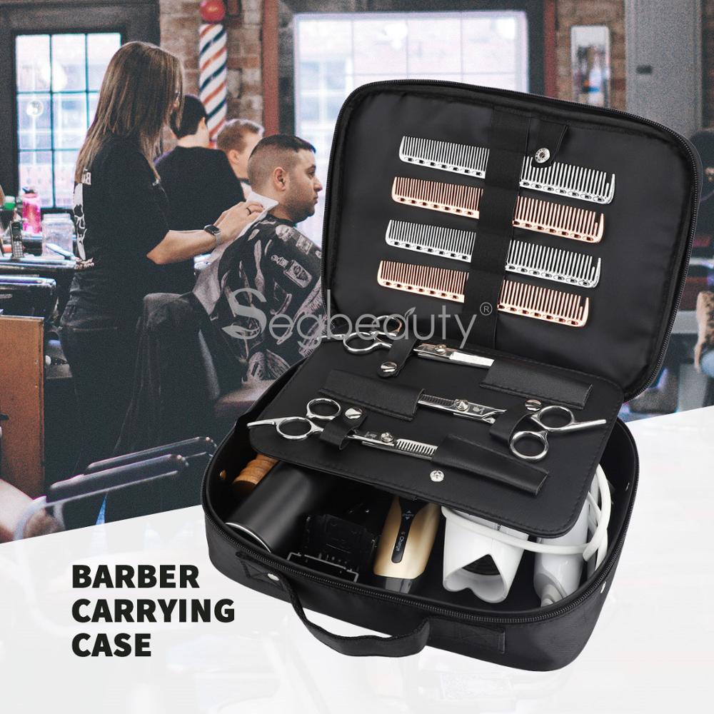 Segbeauty Barber Clipper Bag Hair Styling Canvas Travel Case Hair Cutting Thinning Grooming Storage Organizer for Salon Supplies