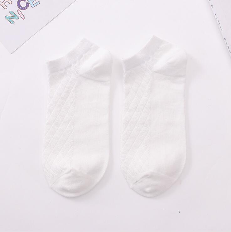 Calcetines de algodón a rayas para mujer, medias pequeñas y frescas de , 5 pares: Blanco