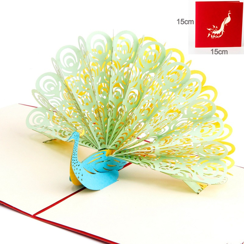 3D Wenskaarten Dank Je Kaart Handgemaakte Pop Up Hart Vorm Papier Gesneden Valentines Moederdag Christmas Card