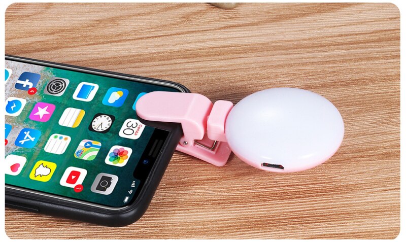 360 ° rotatif Froid 3 Vitesses Gradation lumière de Remplissage De Téléphone Portable 10 Perles de Lampe LAMPE LED POUR SELFIES Photographie Lumière De Clip