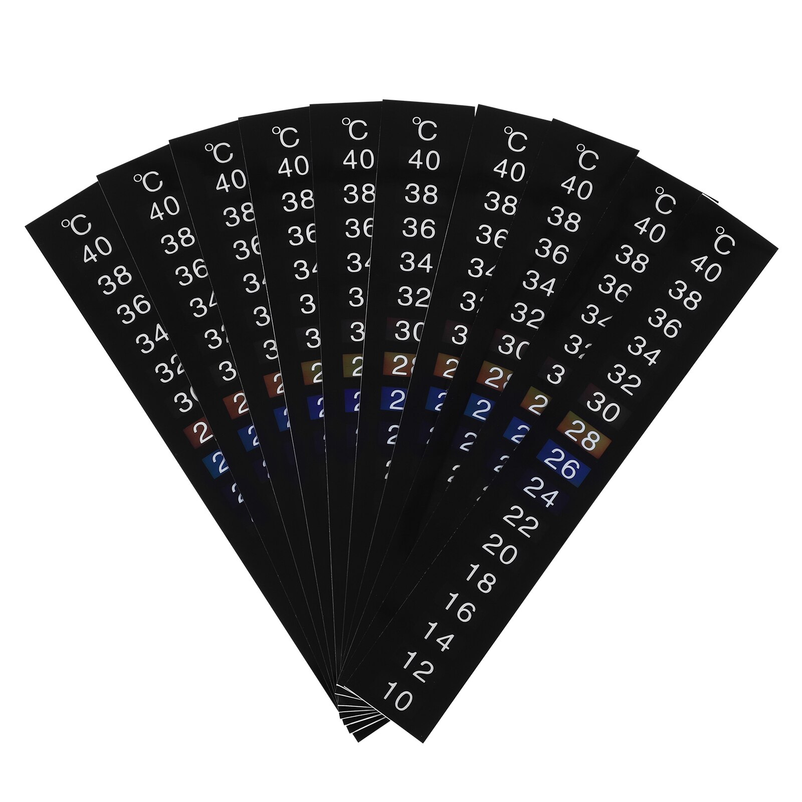 10pcs Traditional Stick-on Digital Temperature Thermometer Strip Degree Celsius System Display