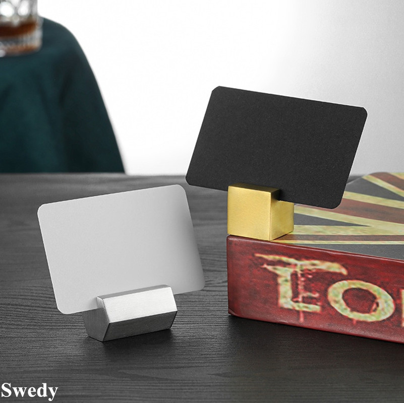 Roestvrijstalen tafelnummerhouder, naamkaartjeshouder, menukaarthouder, memokaarthouder, prijskaartjeshouder, papieren kaartjes, trouwfotohouder, fotobordhouder.