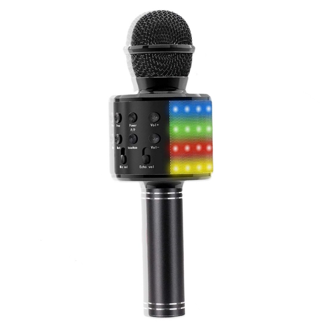 WS858 Senza Fili Bluetooth Microfono karaoke Microfono A Condensatore Professionale Microfono Radio studio di Registrazione Mic con la Luce del portato: nero Upgraded