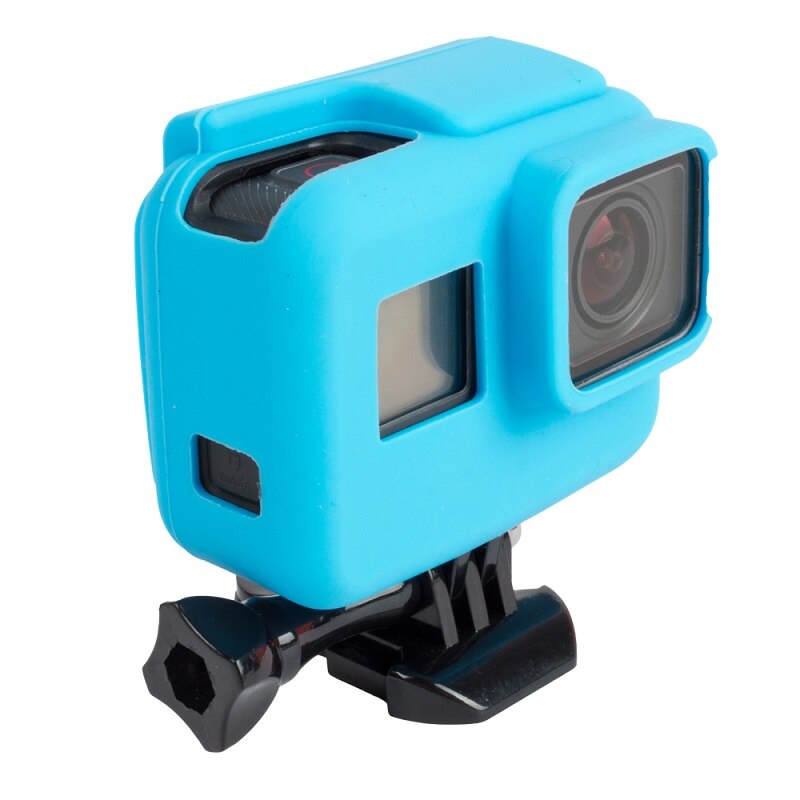 Neue FÜR gehen Profi Weiche Silikon fallen Schutz Abdeckung für GoPro Held 5 6 7 Schwarz Sport Aktion Kamera Zubehör Standard Rahmen: Blau