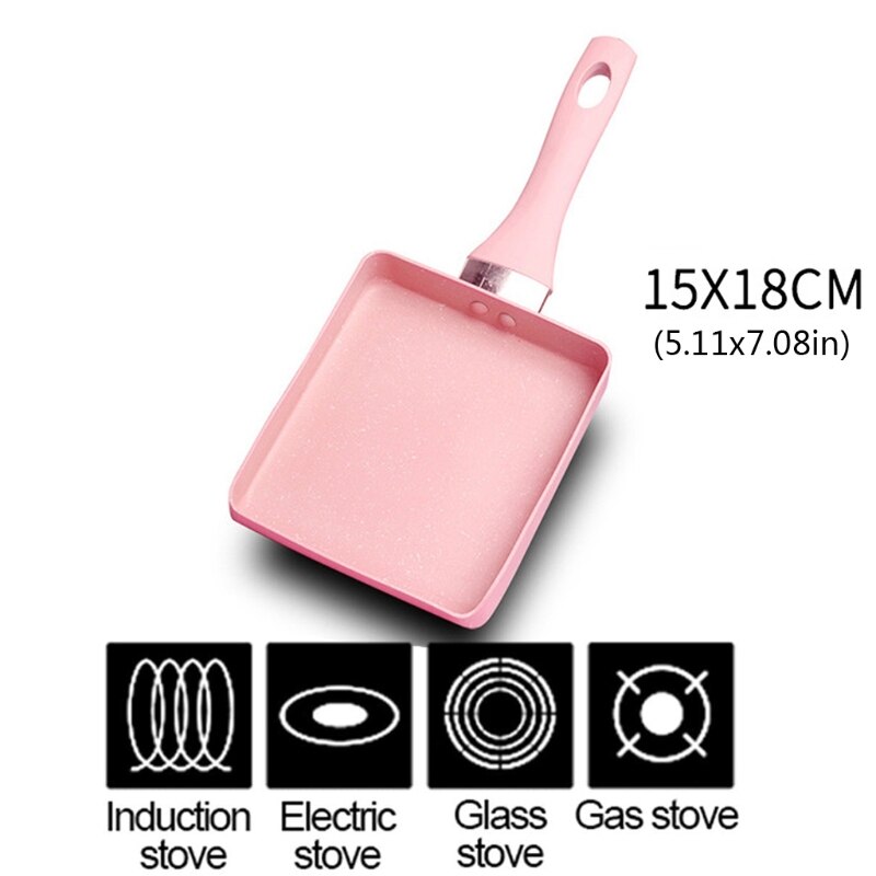 Retangular Omelette Pan Tamagoyaki Egg Pan, Nonstick Maifan Stone, Anti-Scalding Handle for Glass ,Electic Gas Stove: 3