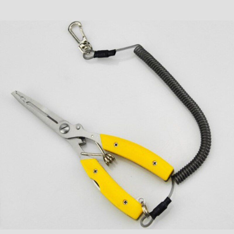Alicates de pesca Luya multifuncionales de acero inoxidable, alicates de pesca de boca curva, gancho, pinzas de pesca, engranaje, accesorios de pesca: Type A-yellow