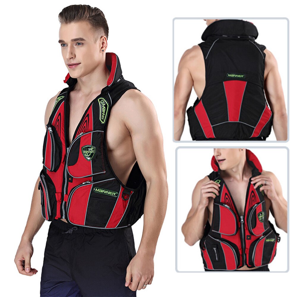 Chaleco salvavidas ligero multibolsillo para pesca y natación, salvavidas para adultos, de alta flotabilidad, Kayak a la deriva,