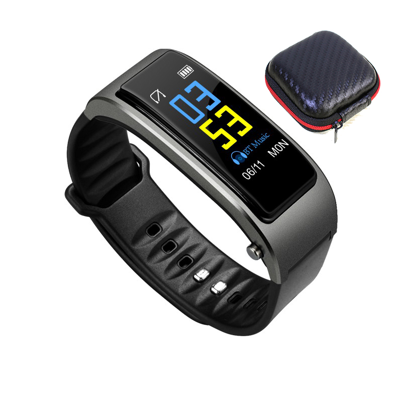 Bluetooth Draadloze oortelefoon smart watch Gezondheid Tracker Fitness Armband Y3 Plus Smart Polsband Bluetooth headset muziek spelen: Gray box