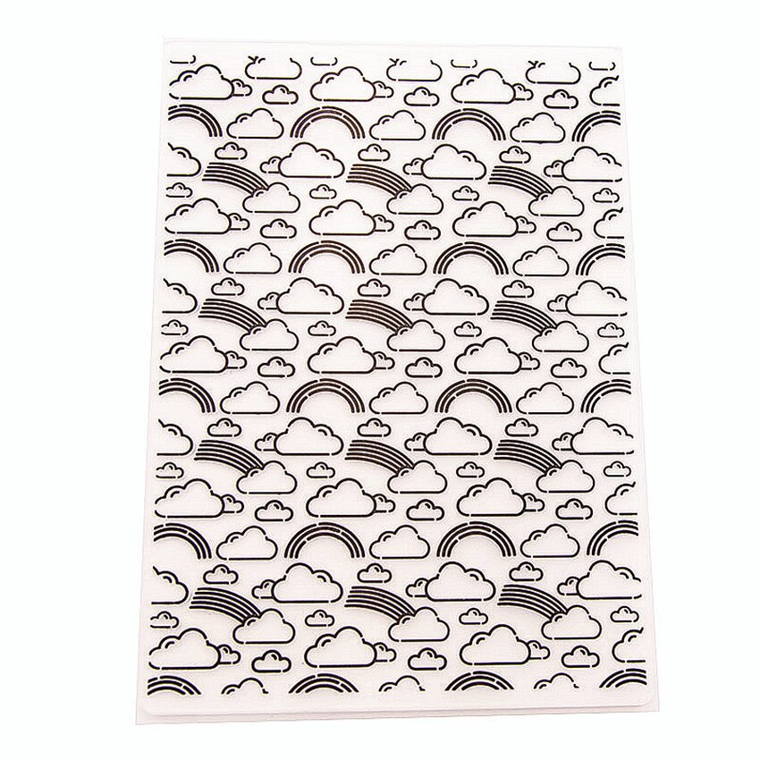12.6x17.8cm Rainbow cloud folders Plastic bump Scrapbooking DIY Template Fondant indentation Cake Photo Album Card Make