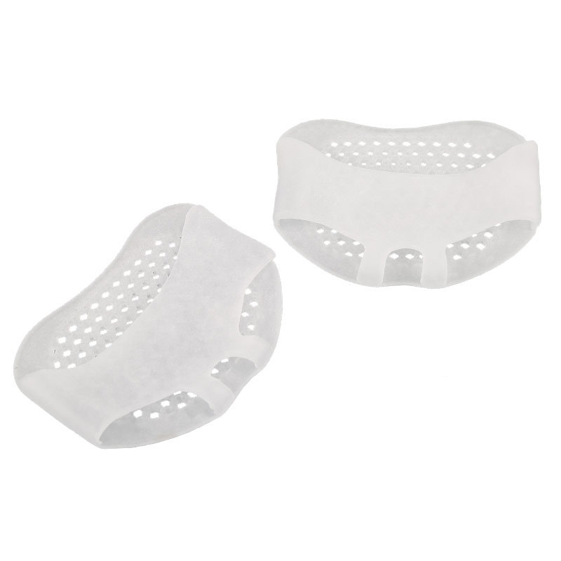 2pcs Silicone Metatarsal Pads Toe Separator Pain Relief Foot Pads Orthotics Foot Massage Insoles Forefoot Socks Foot Care Tool: Light Grey