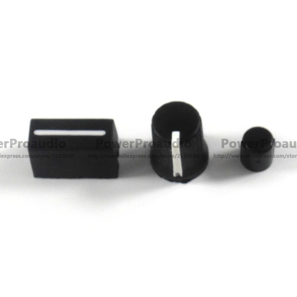 5PCS Rotary Knob+5PCS Fader Cap For Rane Mixer TTM 57 61 62 64 68 (Black)