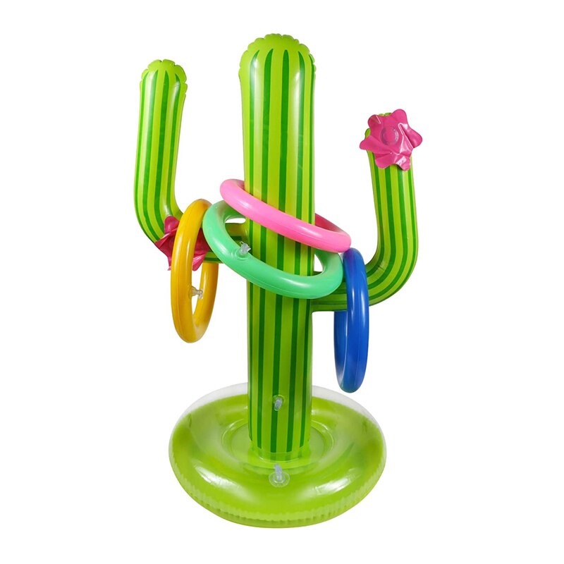 Inflatable Cactus Ring Toss Game Inflatable Toss Game Pool Toys Party Supplies Indoor Outdoor Game For Kid Adults Ice Bar Travel