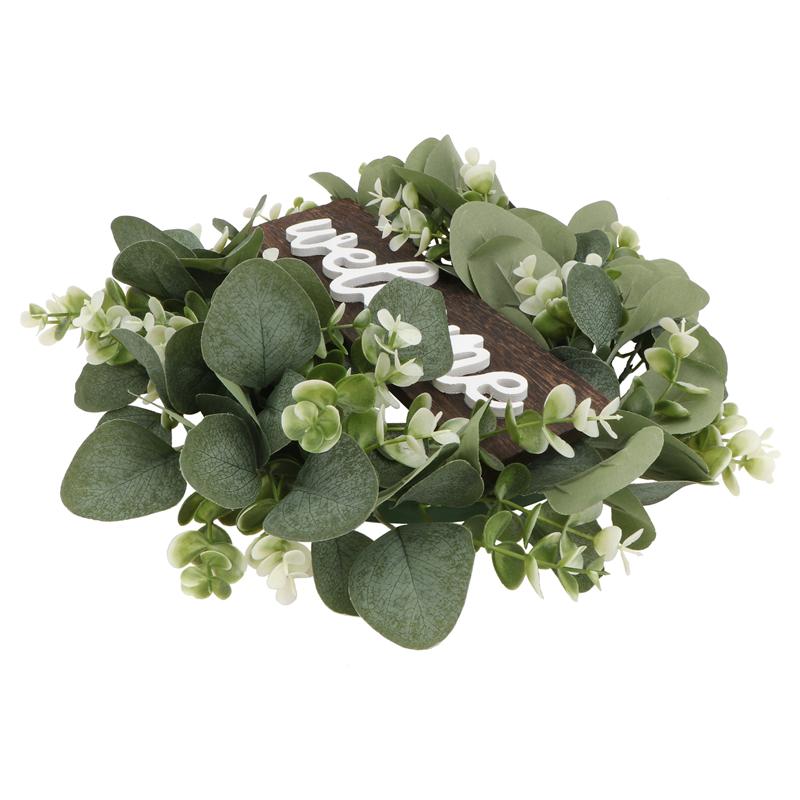 1Pc Welkom Krans Decor Deur Opknoping Garland Ornament Simulatie Leaf Krans Kunstmatige Plant Decor Voor Home Party