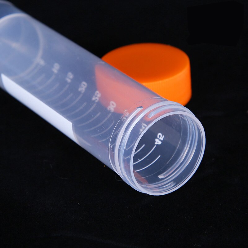 30pcs 50ml Flat-Bottom Plastic Graduated Vial Tube with Screw Cap