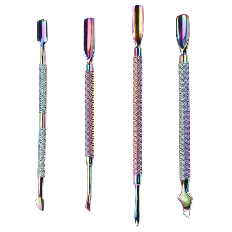 Dual-Ended Chameleon Nail Cuticle Pusher Dode-Skin Remover Rainbow Rvs Nail Art Tool