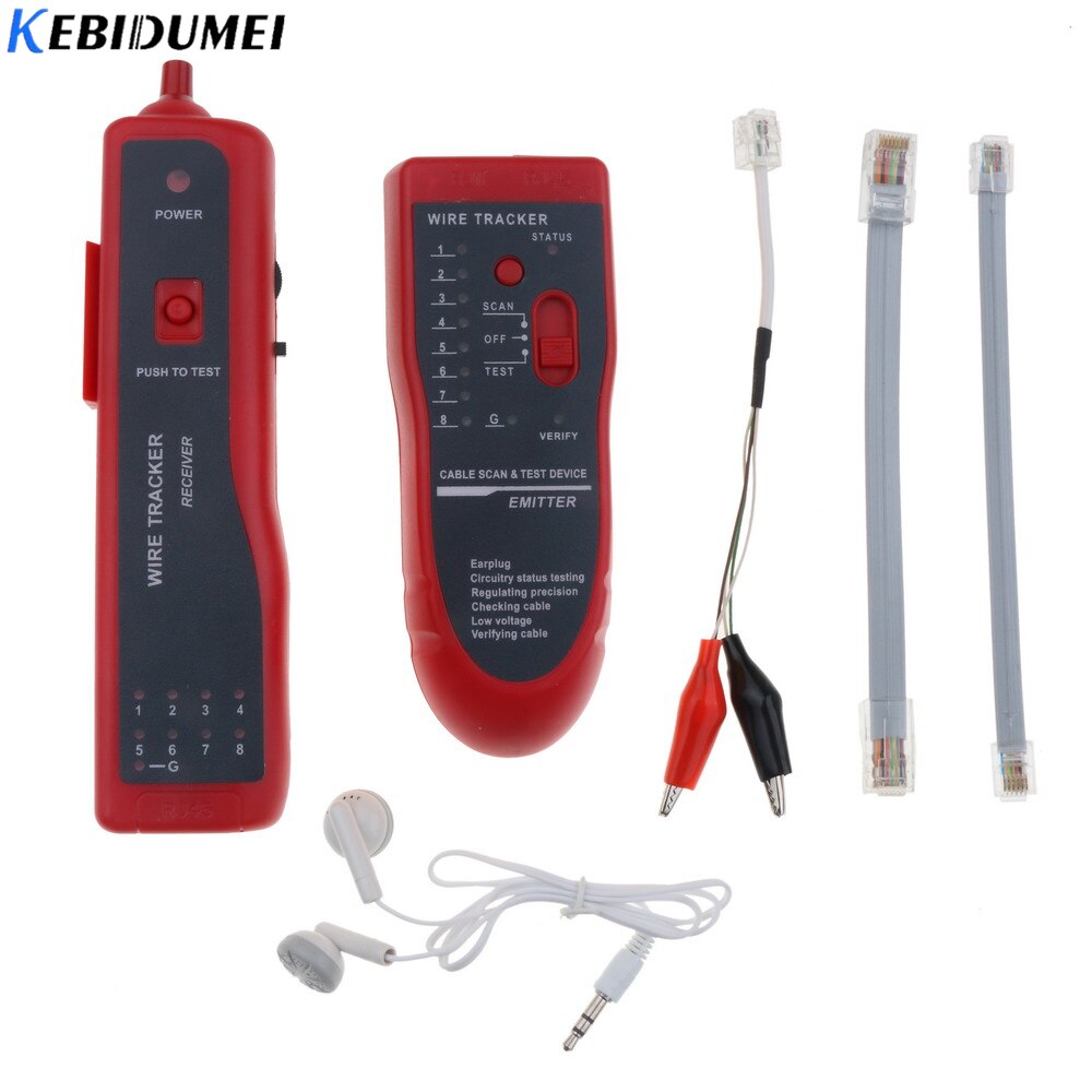 Kebidume cat 5 rj45 ethernet-lan-netzwerkkabeltester, detektor,  rj11- telefon-telefonkabel-tracker, diagnose-tonleitungsfinder