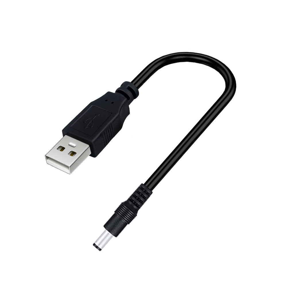 Elistooop USB a DC-Cable de alimentación macho a macho de 5,5mm y 5V, Conector de barril USB, Cable cargador para altavoz de enrutador de ventilador pequeño