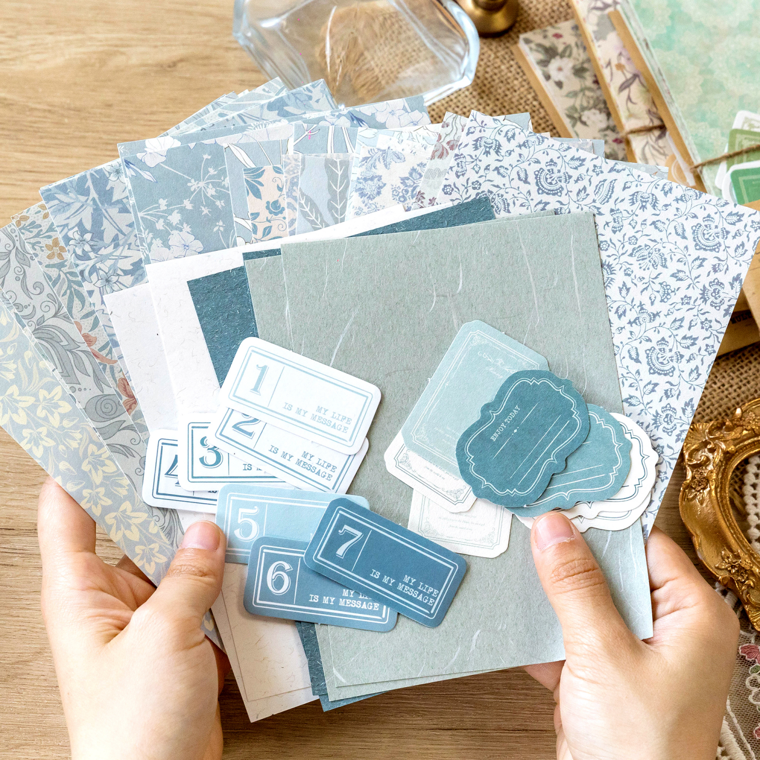 TIANZI 40 stks/pak Vintage materiaal Decoratieve Scrapbooking Dagboek Achtergrond papier DIY junk journal Etiket Briefpapier leveringen