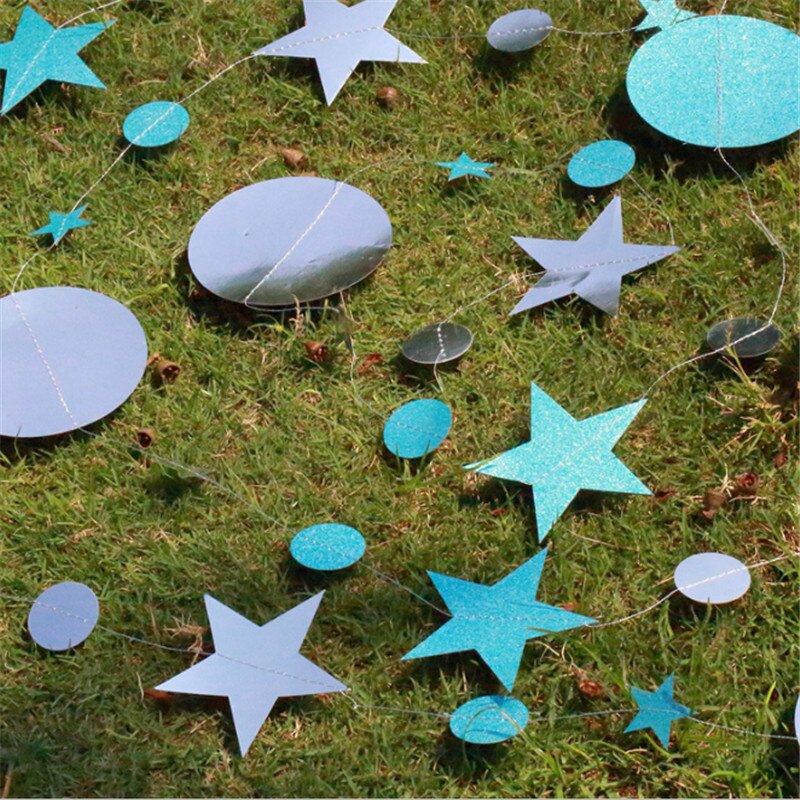 4m funkelnde sternengirlanden, hängende sternenornamente, weihnachtsdekorationen für zuhause, weihnachtsbaumanhänger, 2022 navidad Noel: Hellblau