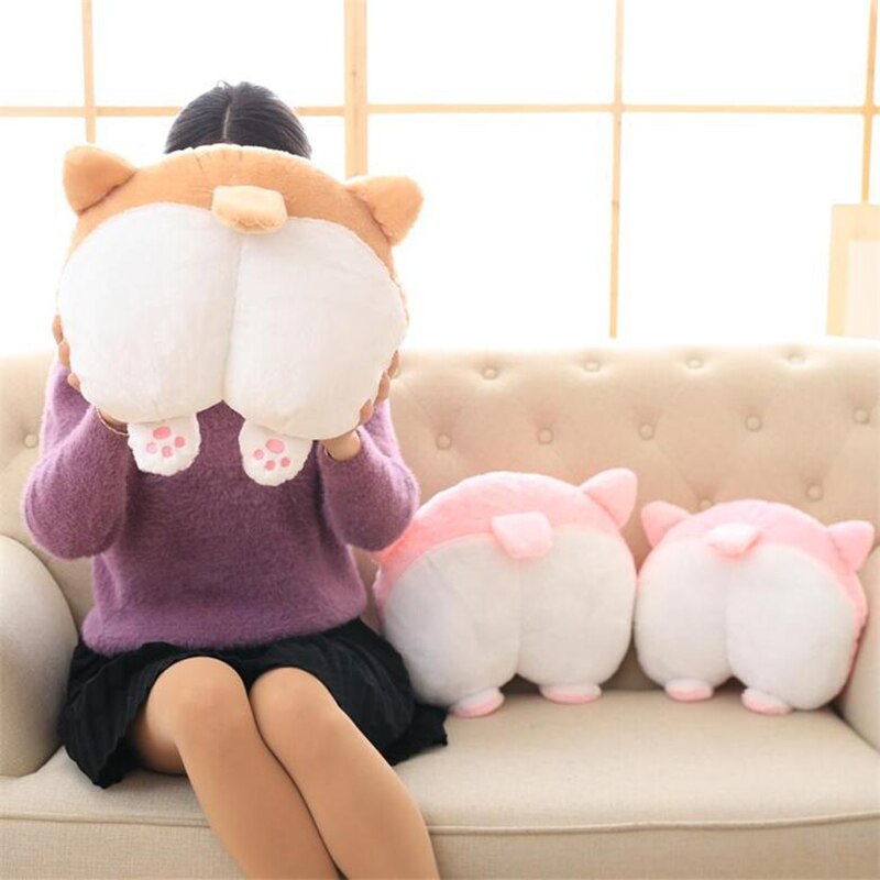Universal Car Neck Pillow Headrest Seat Cute Soft Corgi Butt Shape Pillows TD326