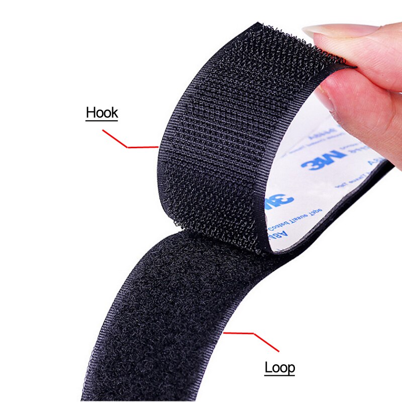100CM/Pairs 16/20/25/30/38/50/100MM Magic Velcro Tape with Glue for DIY