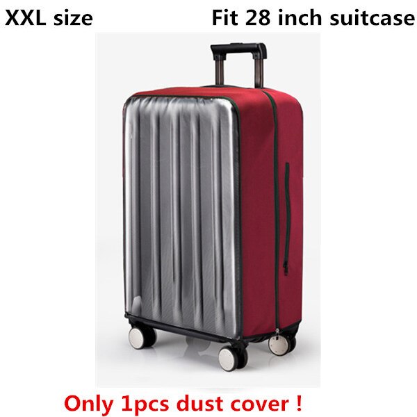 Pvc gennemsigtigt bagagerumscover til bagage elastisk vandtæt trolley kuffert regntasker rejse kuffert tilbehør 18-30 tommer trolley: Rød-xxl