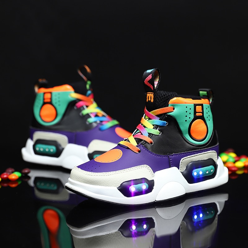 Winter Warme Schoenen Mode Led Licht Waterdicht Kinderen Schoenen Meisjes Jongens Laarzen Perfect Voor Kinderen Echt Lederen Usb Opladen