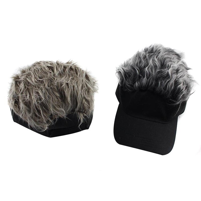 Gorra de béisbol con peluca para hombre, sombrero de con pelo puntiagudo, informal, ajustable, con personalidad creativa, accesorios alternativos