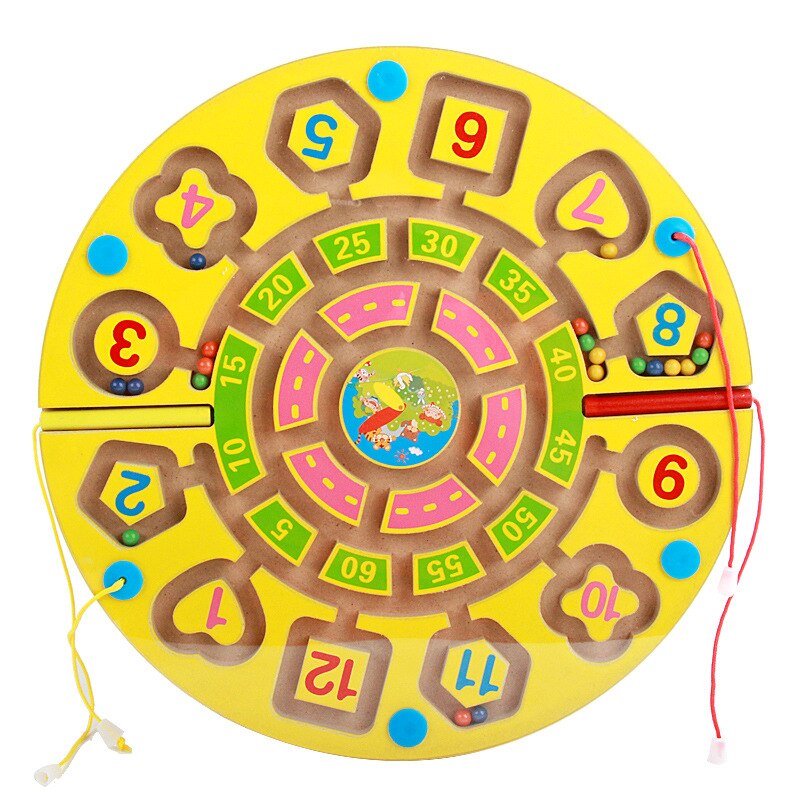 Holz Magnetischen Stift Track Labyrinth Puzzle Spiel Eltern-kind-Pädagogisches Spielzeug Baby Intelligenz Entwicklung Lernen Spielzeug für Kinder: 13-Shu Zi