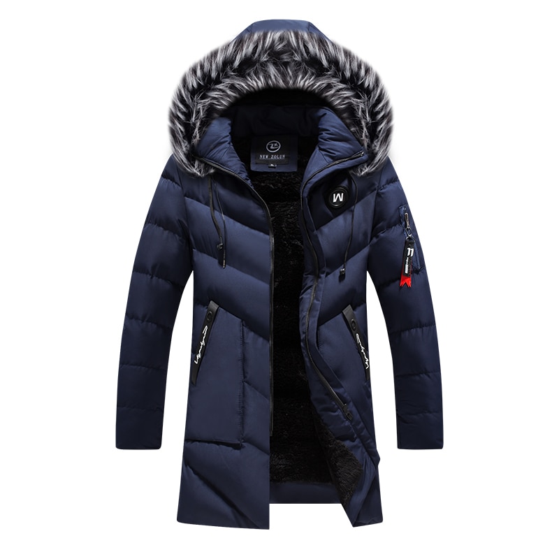 Menn/kvinner lang jakke pels hette vinterfrakk herre varm solid glidelås menn jakke vindsperre klatring yttertøy manteau homme hiver
